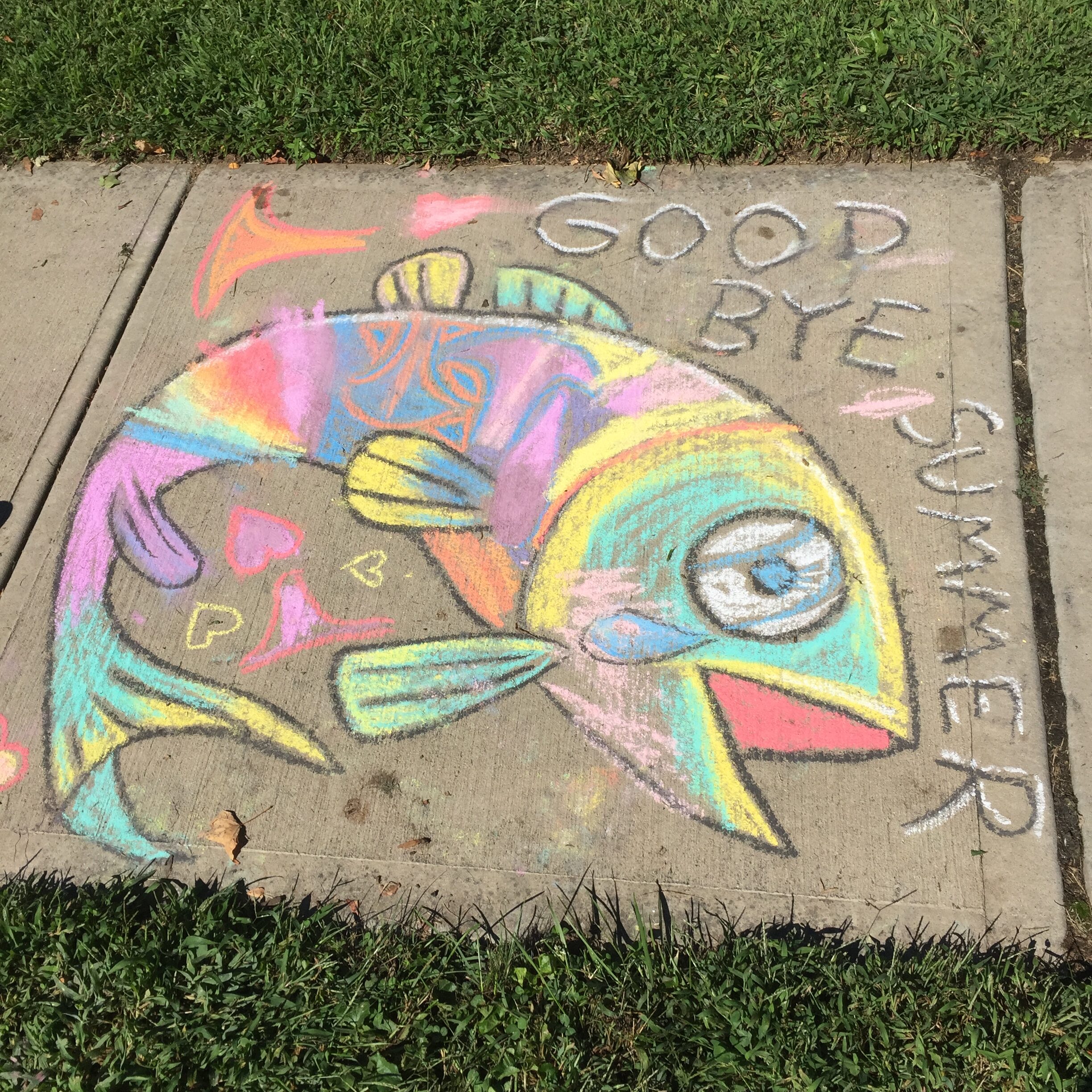 Goodbye Summer | Sidewalk Chalk on Sidewalk, 2021 | Greg Nemec